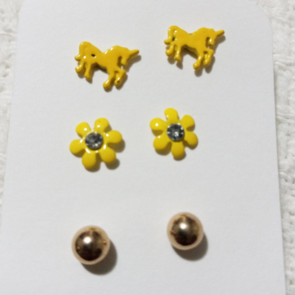 3/$18 - Nice Yellow Stud Earrings